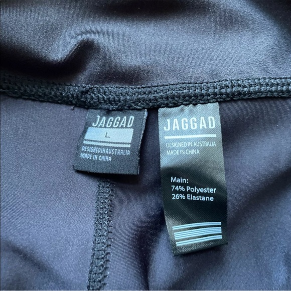 Ladies JAGGAD Leggings Activewear Black Floral Size L Large (12) Gym Coin Pocket - Picture 6 of 7